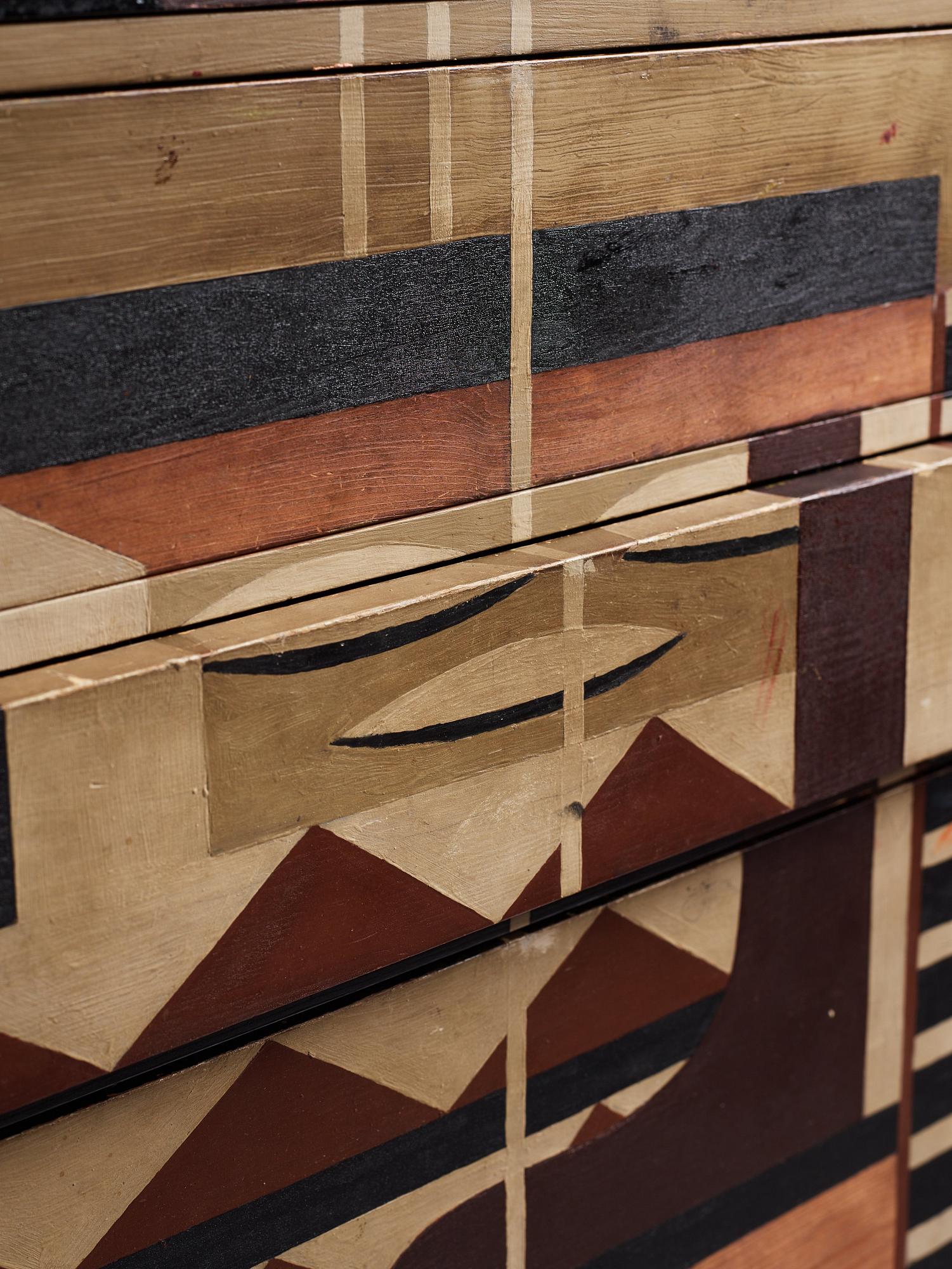 Ingegerd Torhamn, a modernist painted and decorated chest of drawers, Sweden ca 1930.