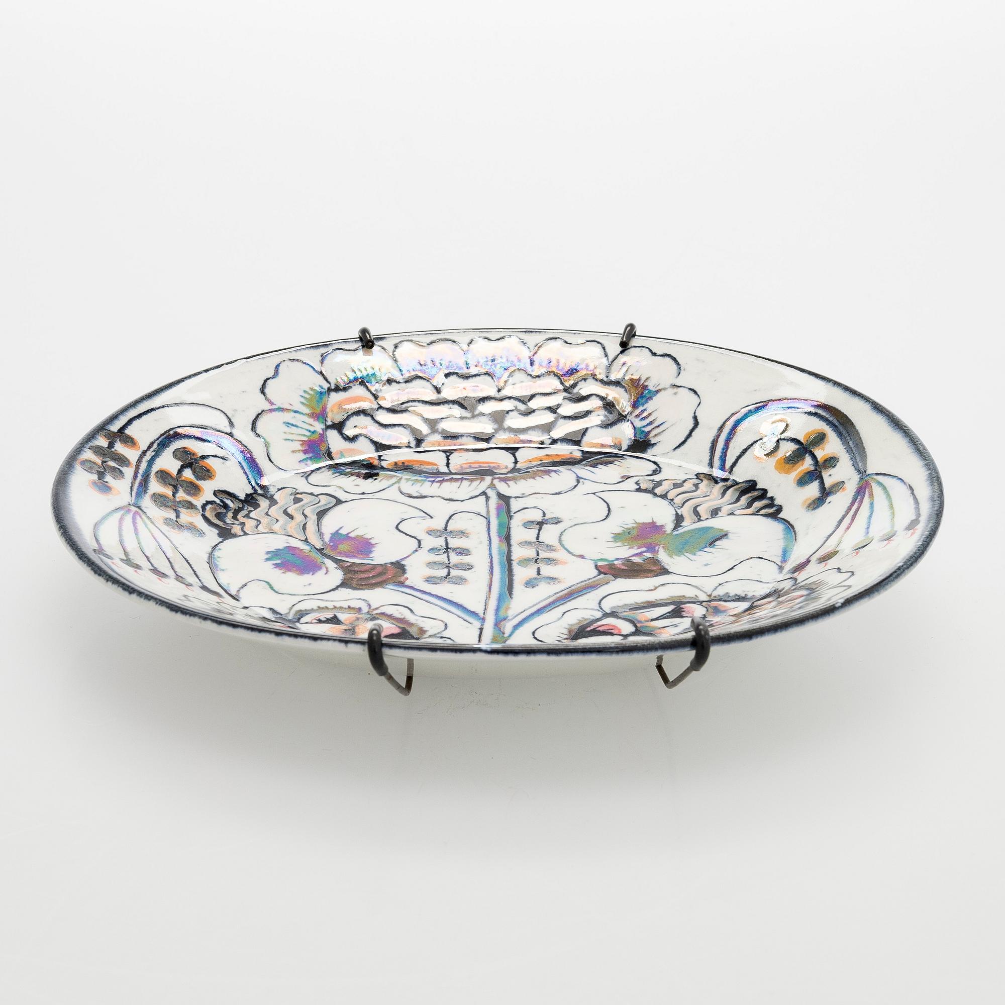 Birger Kaipiainen, dekorationstallrik, stengods, signerad Kaipiainen.