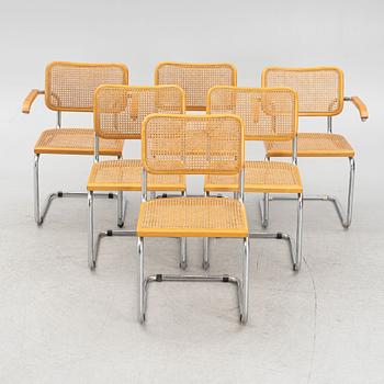Chairs, 6 pieces, Italy, second half of the 20th century.