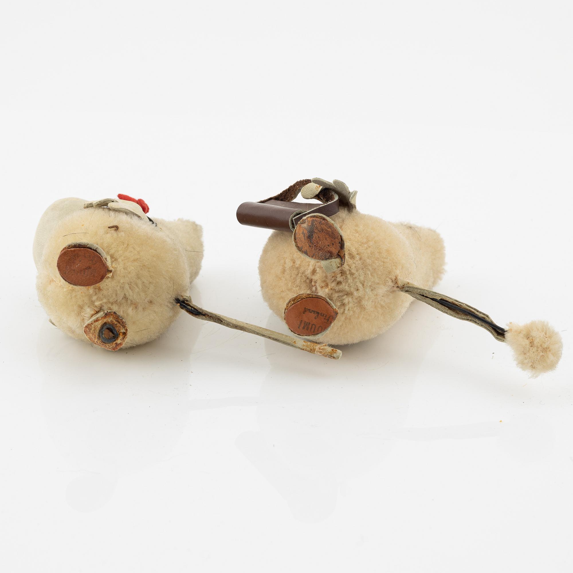 Atelier Fauni, Muminfigurer, 2 st, "Mumin" & "Snorkfröken", Finland, 1950-60-tal.