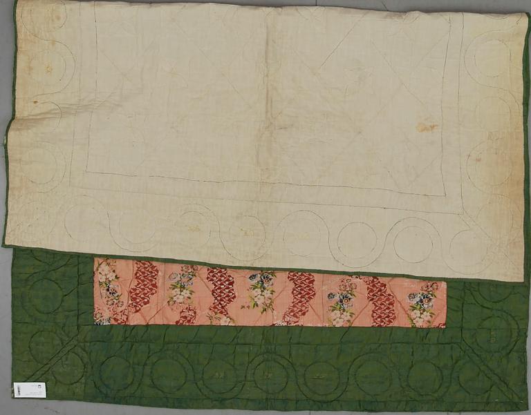 TÄCKE, omkring år 1800, siden. Ca 219 x 168.