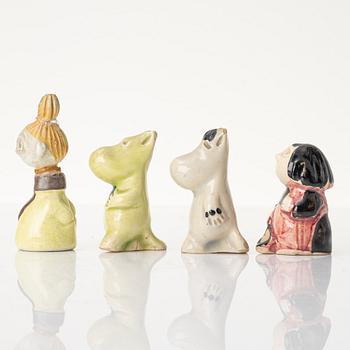 Signe Hammarsten-Jansson, figurines, 4 pcs, "Moomin", Arabia, 1950s.