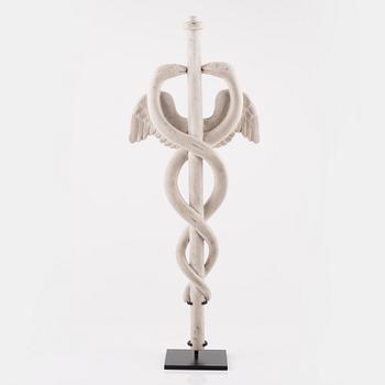 A Grand Tour marble caduceus, presumably Italian, late 19th century.