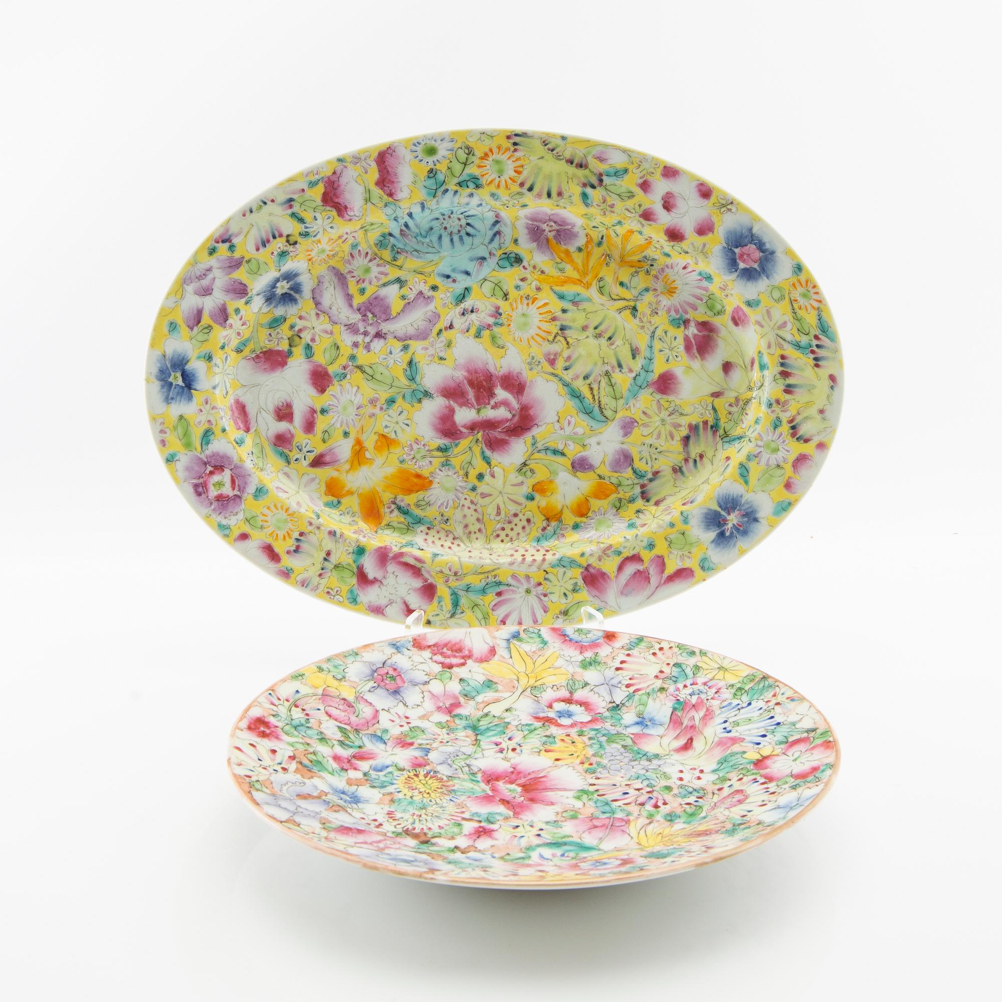Plate and dish China around 1900 porcelain.