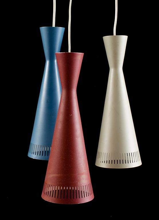 TAKLAMPA, tredelad, 1950-tal. Höjd ca 165 cm.