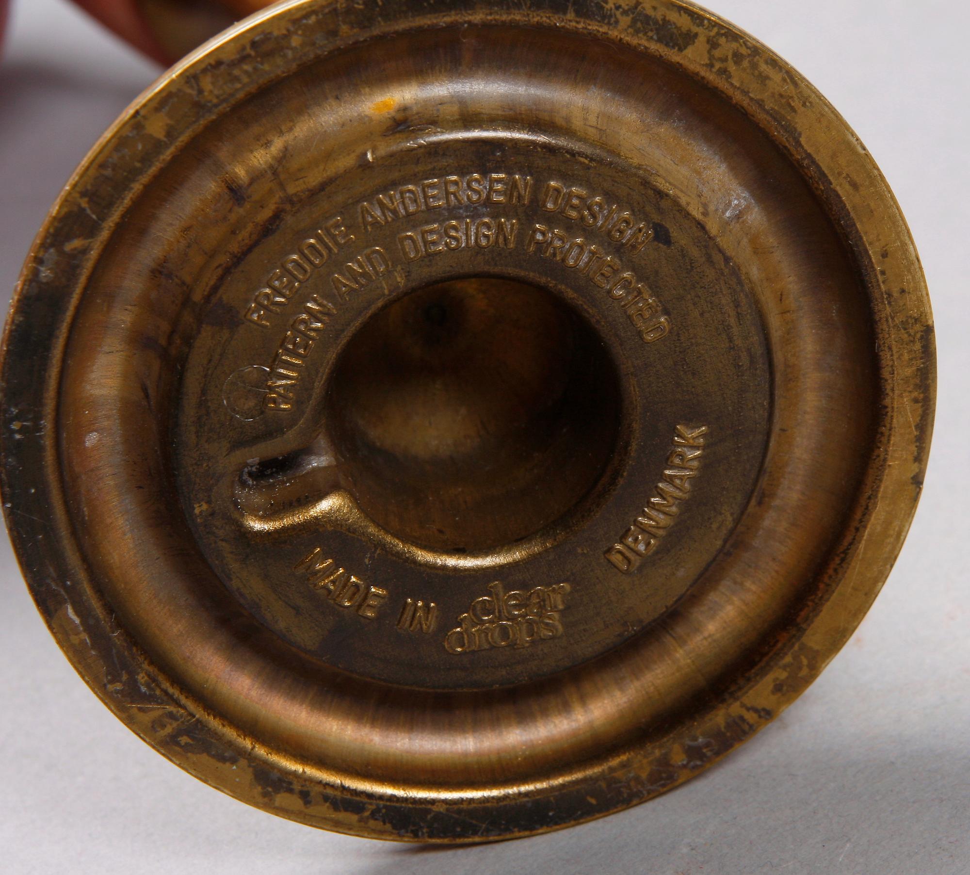 LJUSSTAKAR, 3 st, Freddie Andersen design, Clear Drops, Danmark, 1900-talets andra hälft.