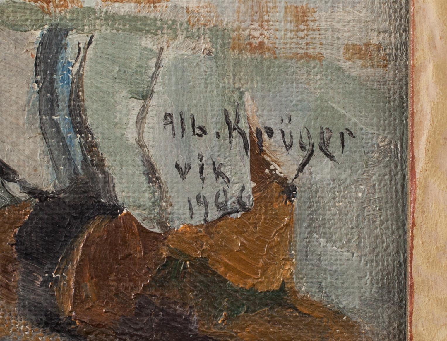 ALBERT KRÜGER, olja på duk, signerad och daterad Vik 1926.
