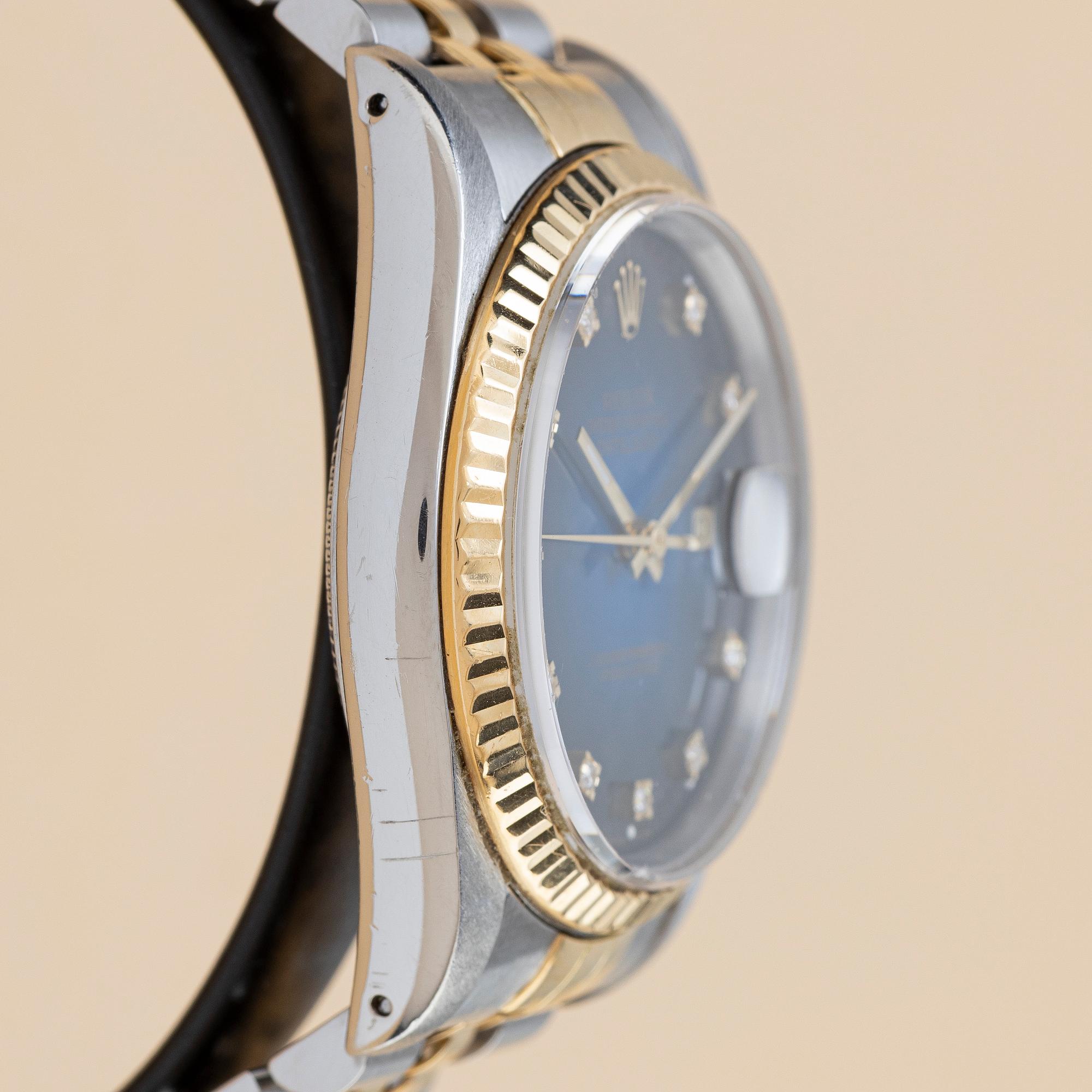 Rolex, Datejust, "Blue Diamond Vignette Dial", ca 1990.