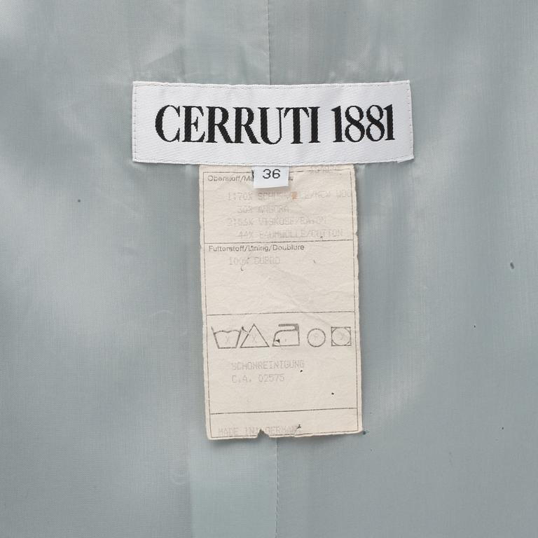 CERRUTI, a light blue woolblend coat. Size 36.