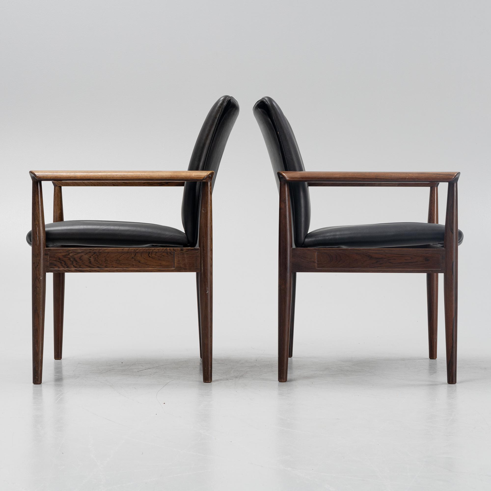 Finn Juhl, three 'Diplomat' armchairs, France & Son, Denmark, 1960's.