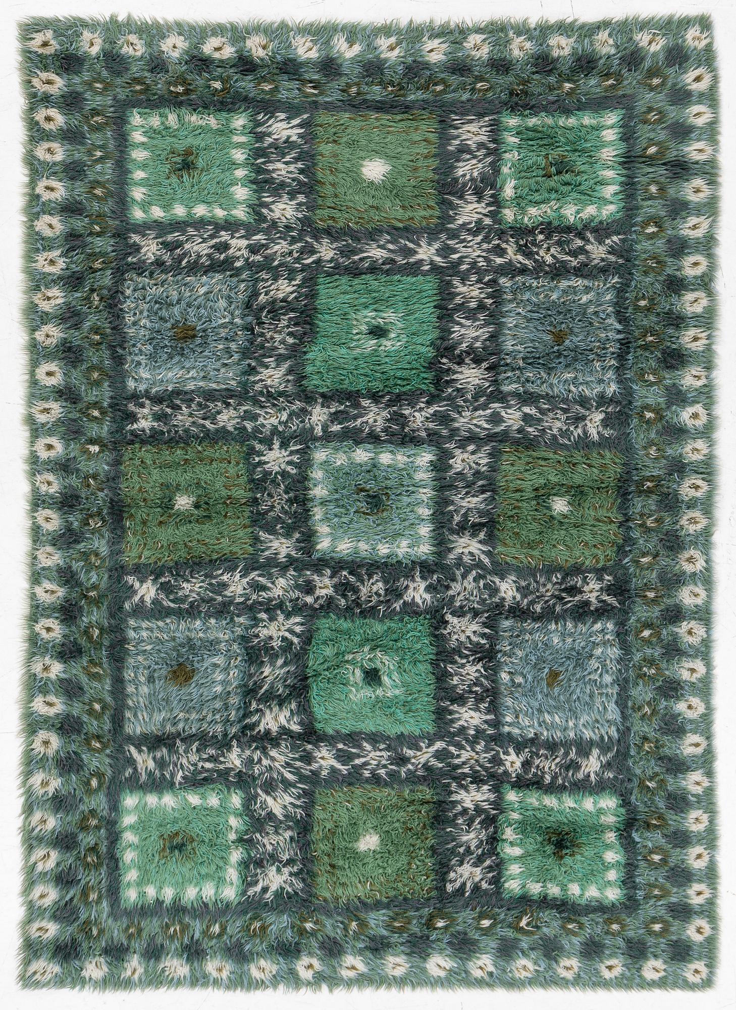 Marianne Richter, a machine made knotted pile, "Ulvåsa", Östergyllen, c. 200 x 137 cm.