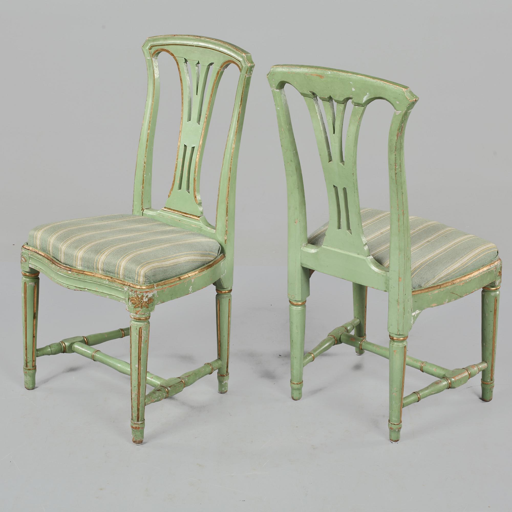 STOLAR, 2 st, gustaviansk modell, 1800-tal.