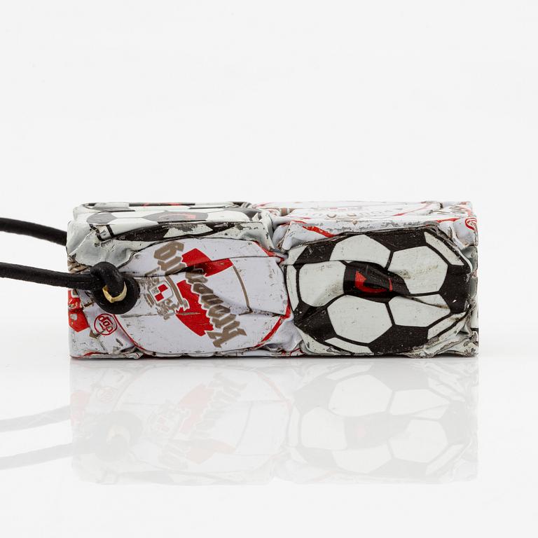 César Baldaccini, compression, pendant made of compressed beer bottle caps.