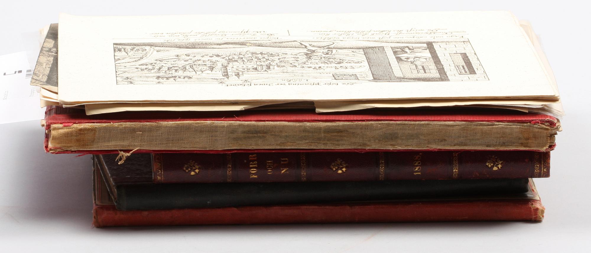 PARTI BÖCKER SAMT GRAFIK, ca 18 delar, 1700-1900-tal.