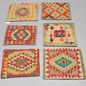 Six Kilim cushions, ca 45 x 45 cm.