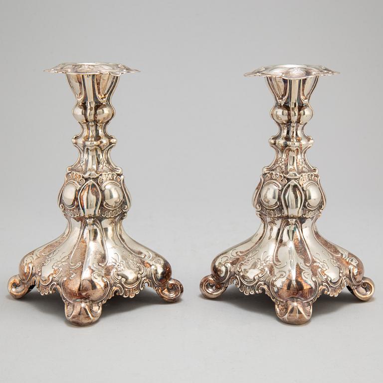 A pair of silver candlesticks from GAB, Stockholm, 1949.