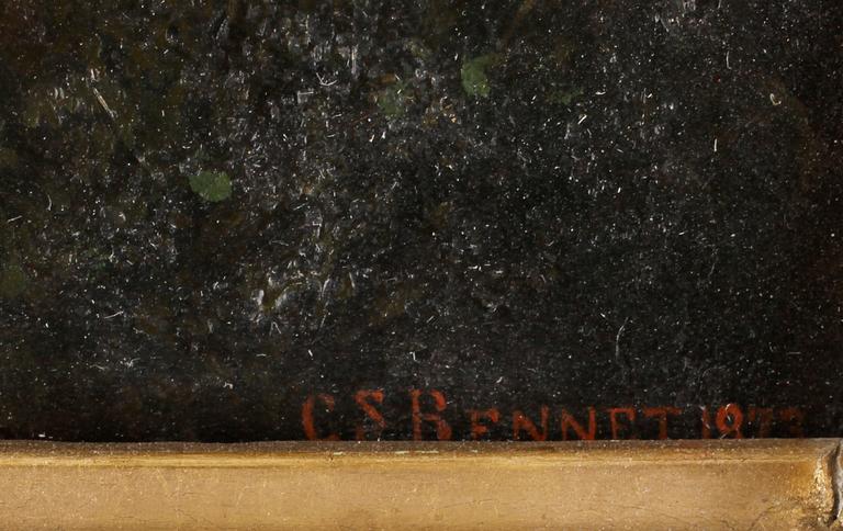 CARL STEPHAN BENNET, olja på pannå, sign och dat 1873.