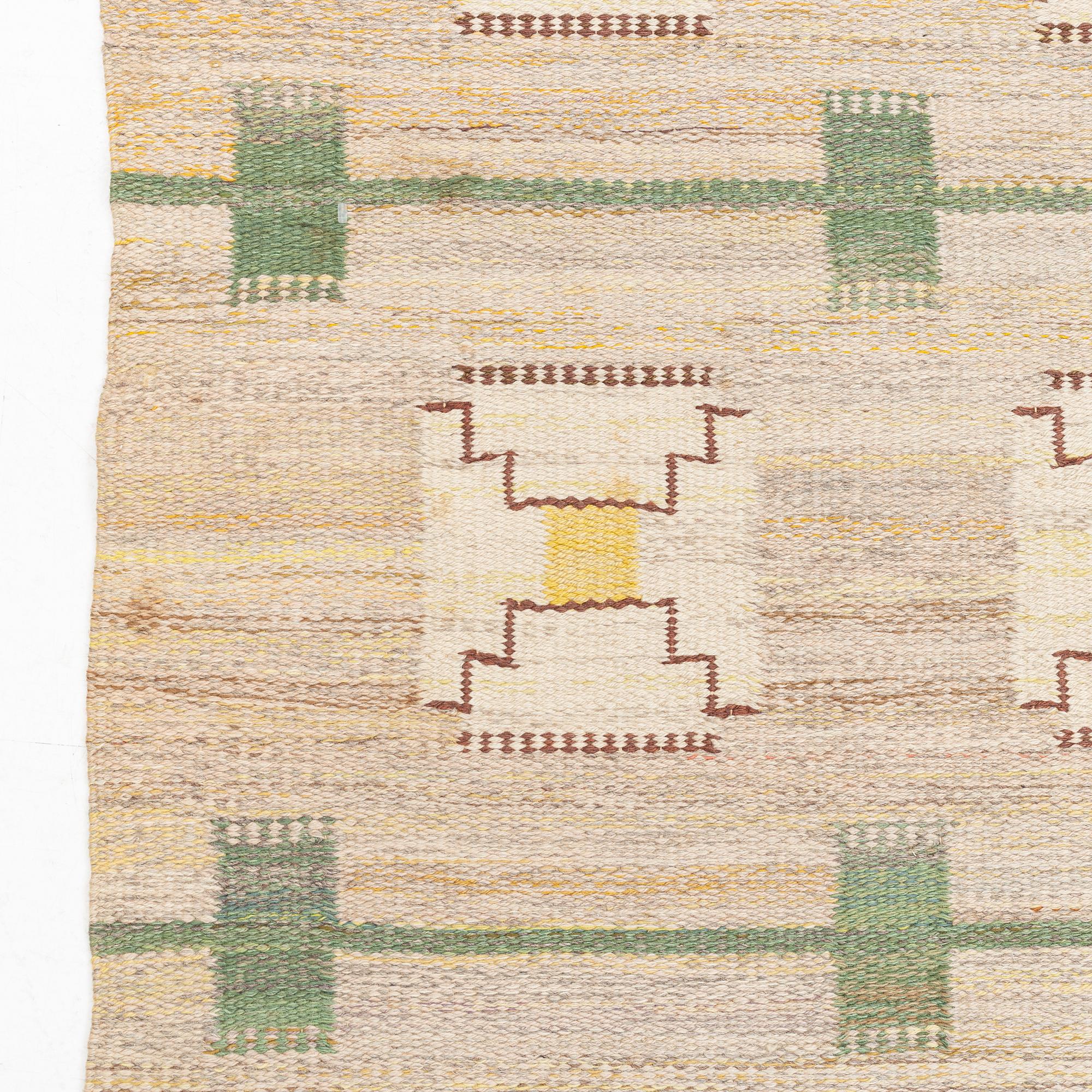 A carpet, flat weave, c 190 x 173 cm.