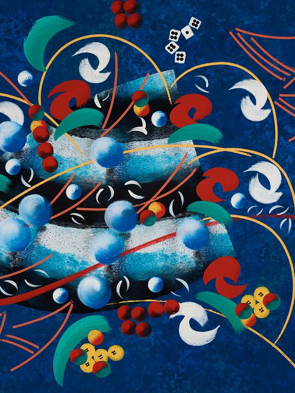 "Flying game on dark-blue".