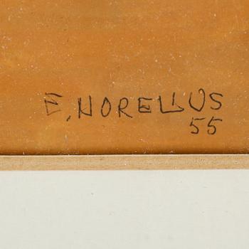 EINAR NORELIUS, gouache, signerad och daterad 55.
