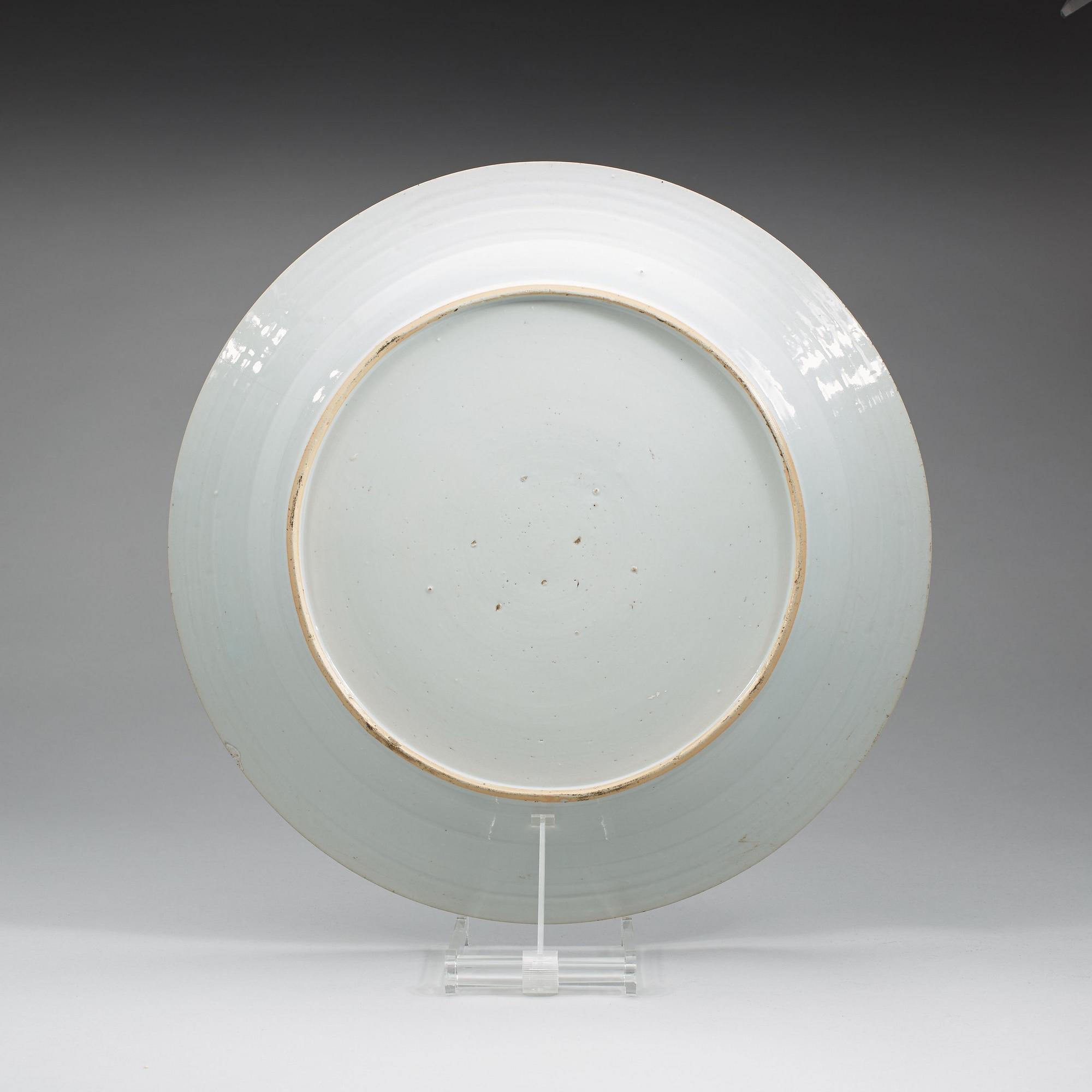 A blue and white charger, Qing dynasty, Qianlong (1736-95).