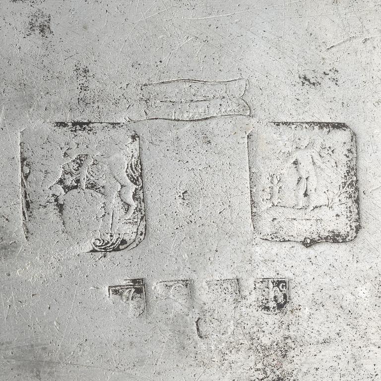 Fat 2 st, tenn, 1700-tal, Gustav Ryman, Stockholm och Claes Erik Heland, Norrköping.