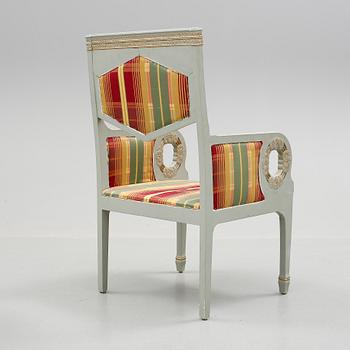 An Art Nouveau armchair probably by Ragnar Östman and executed by P. Jönsson and L. Löfberg ca 1909.