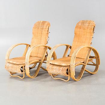 A pair of 20th century deck chairs.