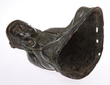 BUDDHAFIGUR, brons, Kina, troligen 1600/1700-tal.