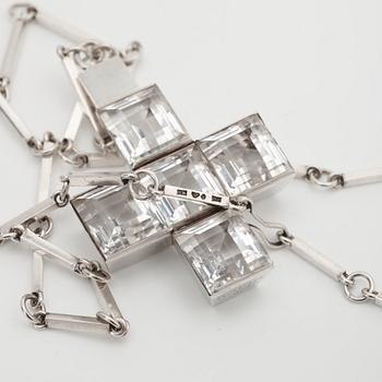 Wiwen Nilsson, a sterling and rock crystal crucifix and chain, Lund 1939.