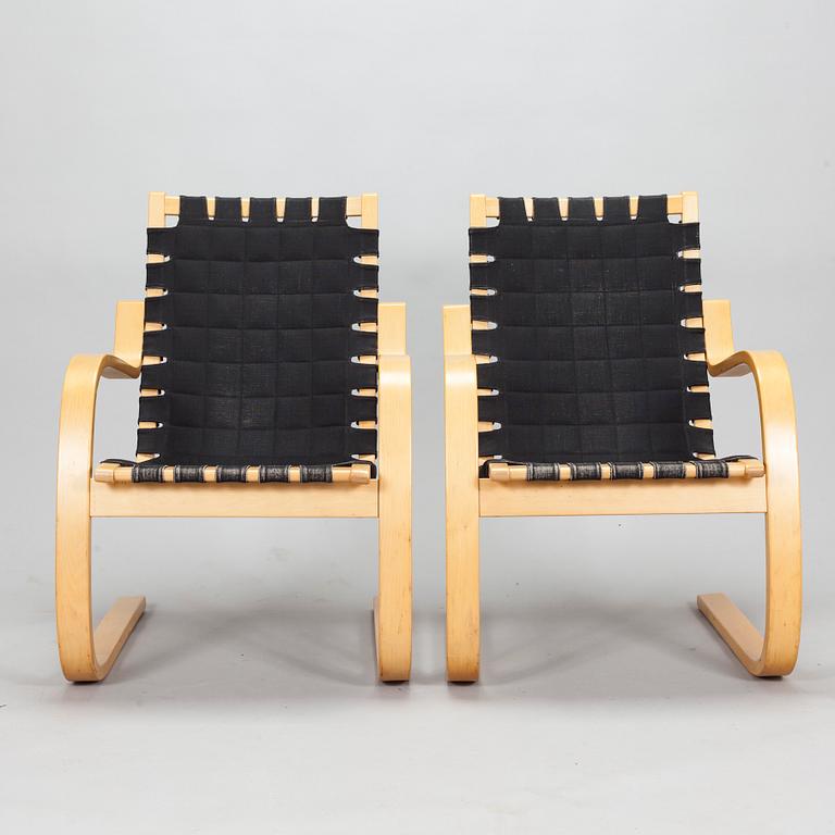 Alvar Aalto, fåtöljer, ett par, modell 406, Artek, 1970-tal.