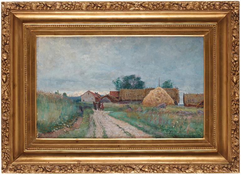 Anton Genberg, Farm houses with haystack.