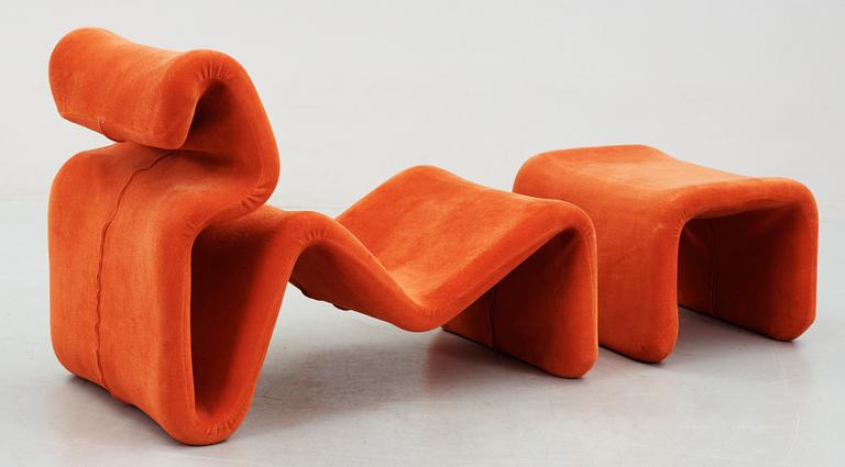 A Jan Ekselius 'Etcetera' or 'Jan' easy chair with ottoman. JO Carlsson  1970's.