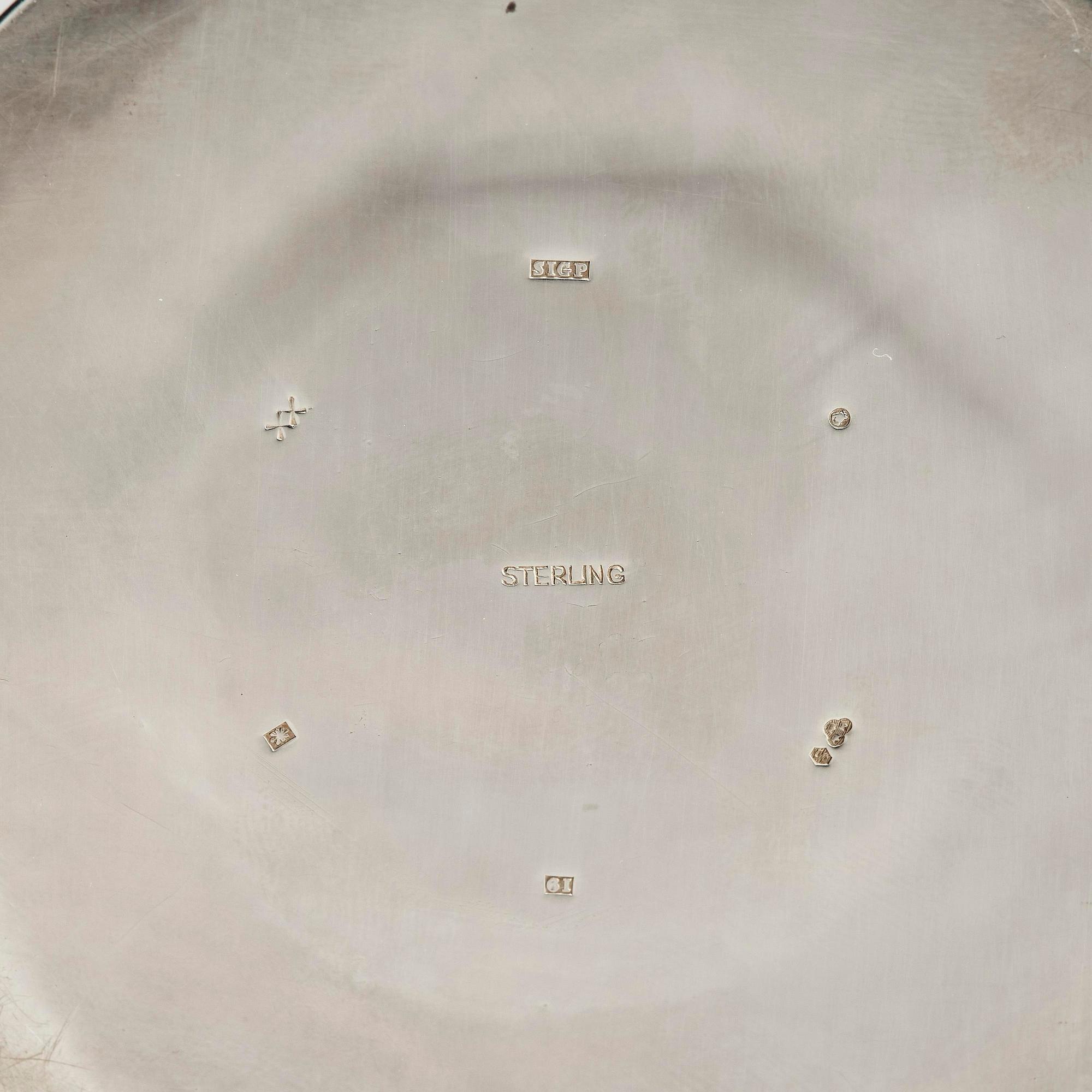 Sigurd Persson, a sterling silver marmalade jar with lid, Stockholm, Sweden 1959.