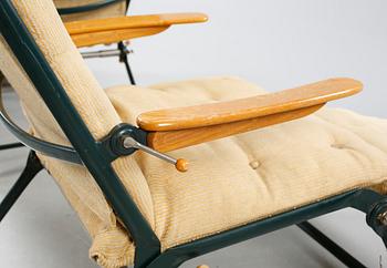 A pair of lounge chairs by C Edvard Lundquist for Lundquist and Tesch AB, 1940s/50s.