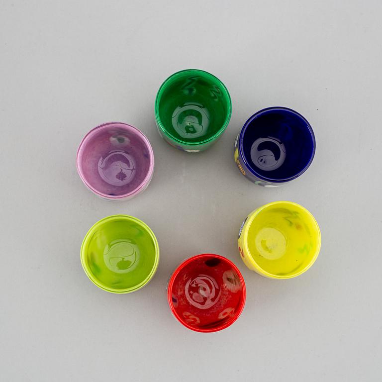 A set of six "Goto" glasses/candleholders, Murano, Venice, 1990- 2000.