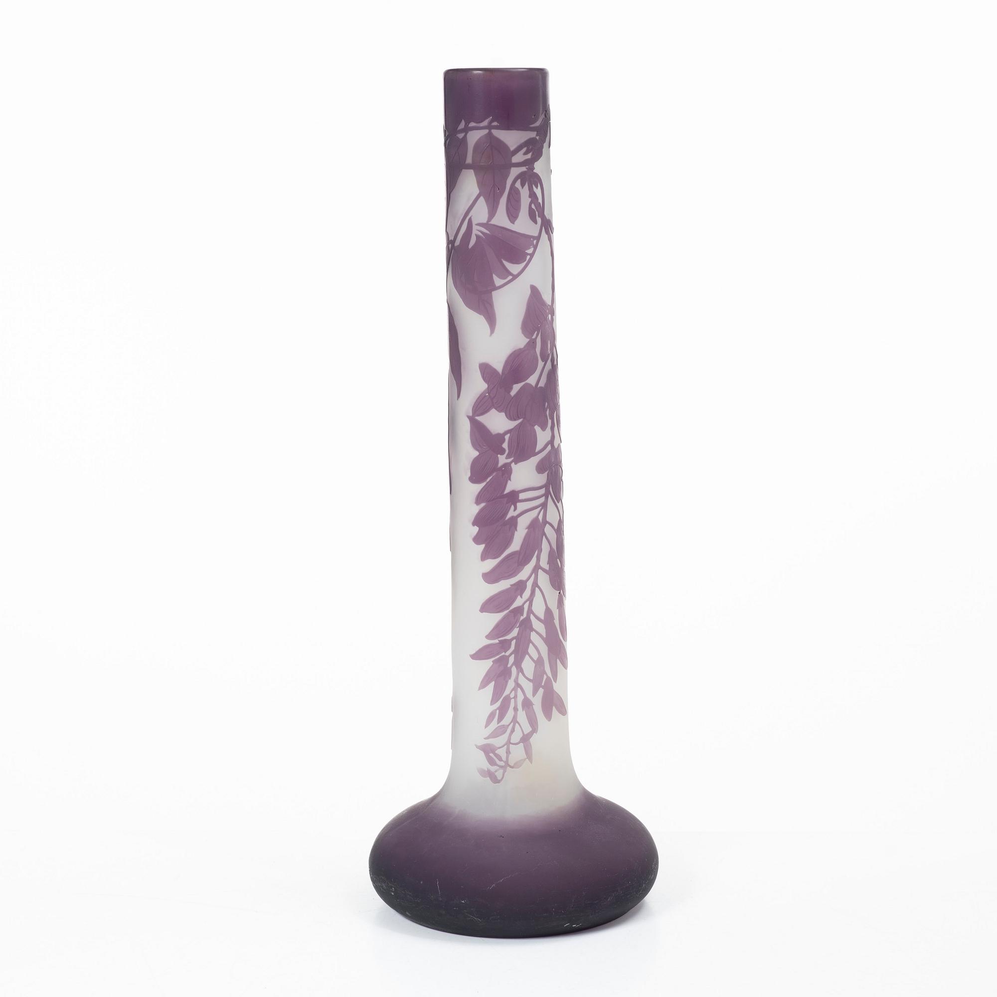 Emile Gallé, vas, överfångsglas, Nancy, Frankrike efter 1904.