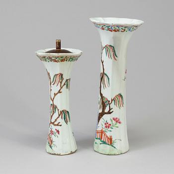 2 vases/lamps, China, 18th century.