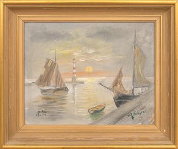 Oluf Wolmer Jakobsen "Old Ystad" and "Malmö Harbour".