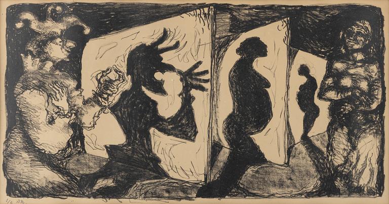 Bror Marklund, figurine and litograph,