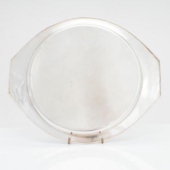 A silver tray, maker's mark of Kaj Blomqvist, Kultakeskus, Hämeenlinna 1963.