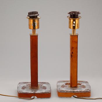 BORDSLAMPOR, ett par, 1950-tal.