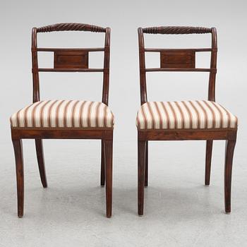 Five Empire Chairs, probably Lindome, Sweden, first half of the 19th Century.
