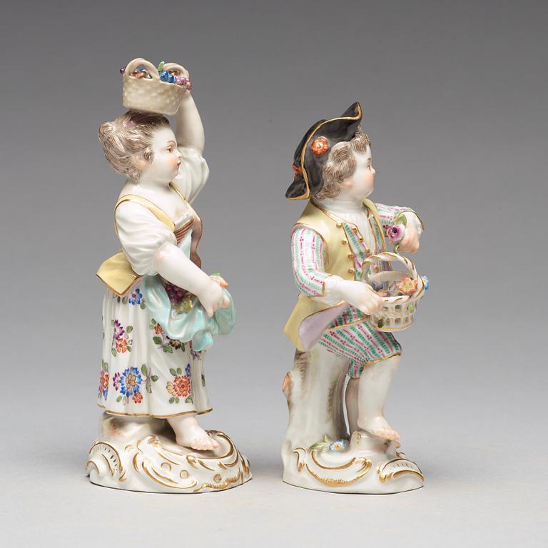 FIGURINER, två stycken, porslin. Meissen, 1900-tal.