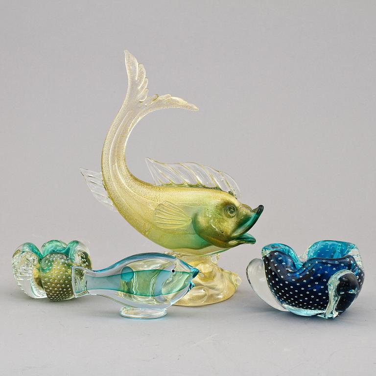 PARTI GLAS, 4 delar, Murano, Italien, 1900-tal.