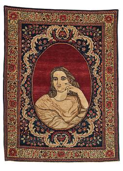 262. A carpet, semi-antique Kerman Laver, ca 81 x 61,5.