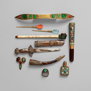 2. A group of objects, Qing dynasty and circa 1900.