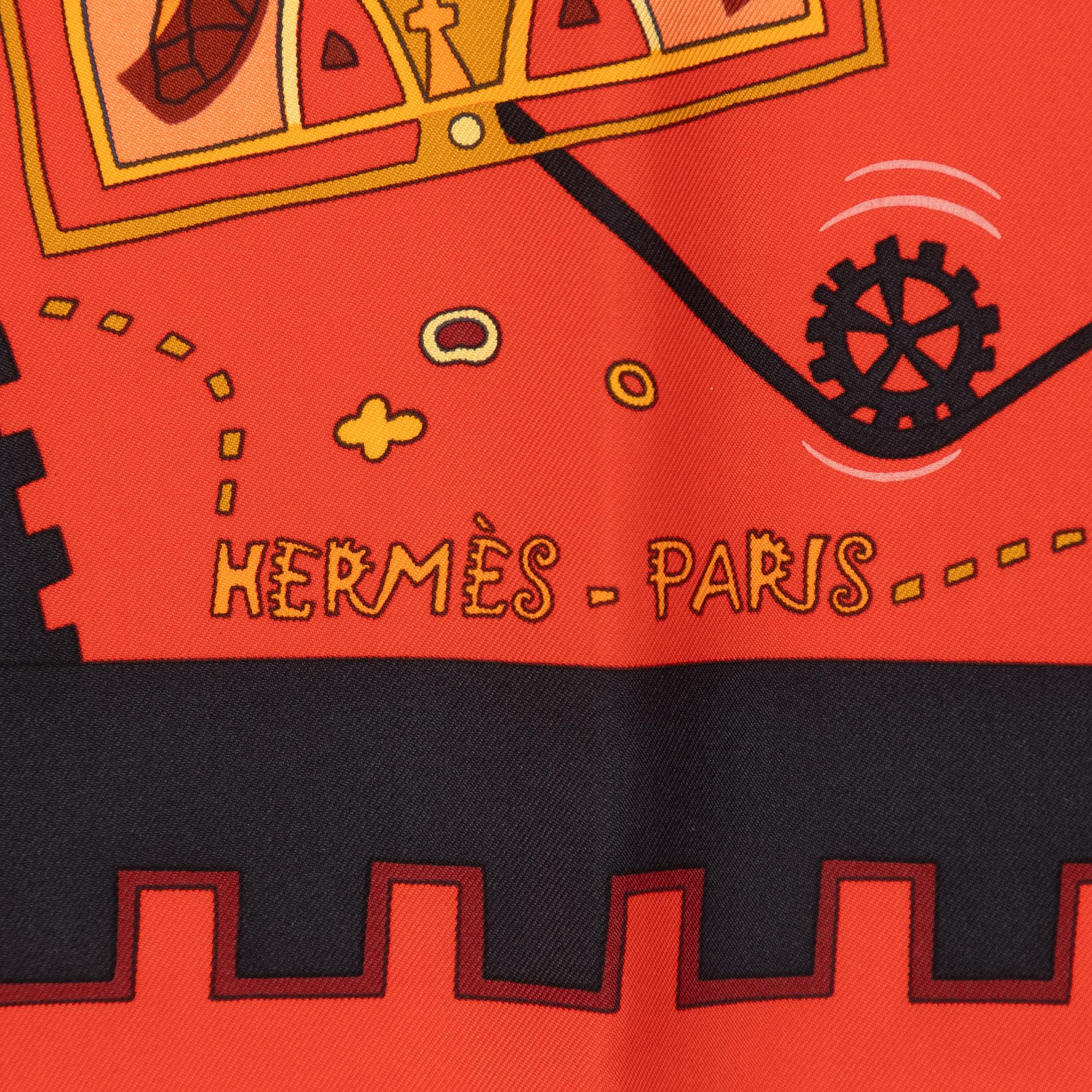Hermès, scarf, "La Mecanique des Idees".