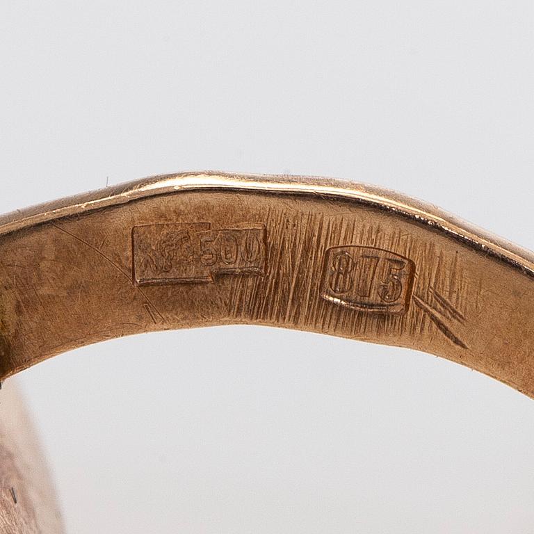 Manschettknappar, fasettslipade safirer, emalj, 14K (56) guld, St Petersburg 1908-1917.