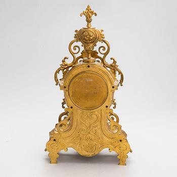 A gilt bronze Mantle Clock, marked H&F Paris, late 19th century.
